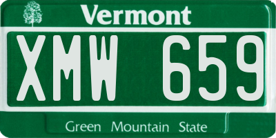 VT license plate XMW659
