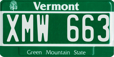 VT license plate XMW663