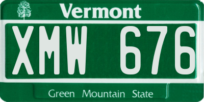 VT license plate XMW676