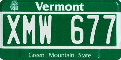 VT license plate XMW677