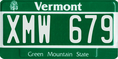 VT license plate XMW679