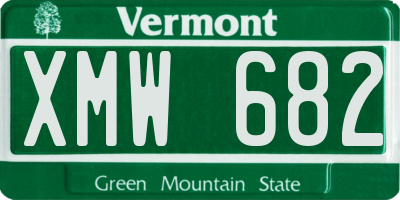 VT license plate XMW682
