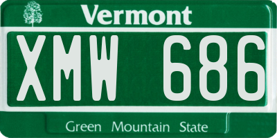 VT license plate XMW686