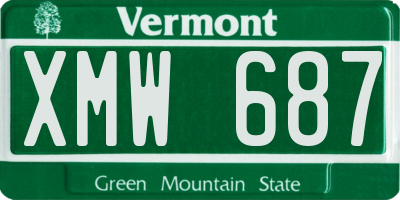 VT license plate XMW687