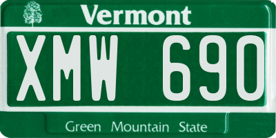 VT license plate XMW690