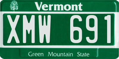 VT license plate XMW691