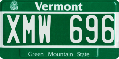 VT license plate XMW696