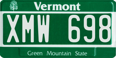 VT license plate XMW698