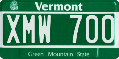 VT license plate XMW700