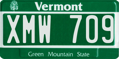 VT license plate XMW709