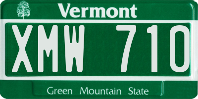 VT license plate XMW710