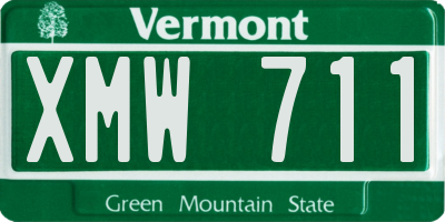 VT license plate XMW711