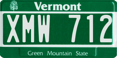 VT license plate XMW712