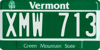 VT license plate XMW713