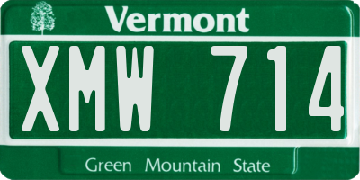 VT license plate XMW714