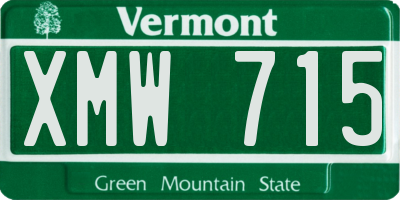 VT license plate XMW715