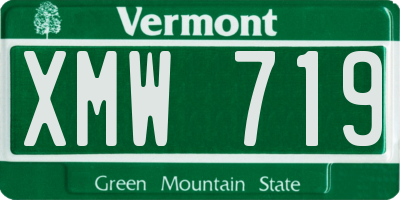VT license plate XMW719