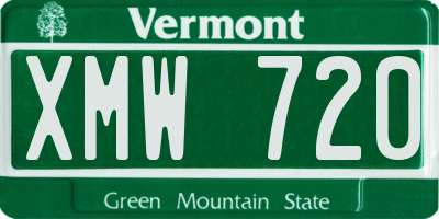VT license plate XMW720