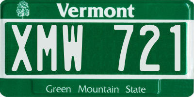 VT license plate XMW721