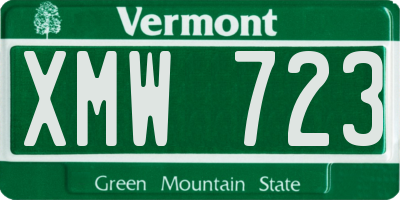 VT license plate XMW723