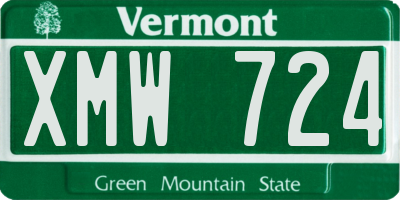VT license plate XMW724