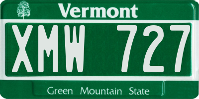 VT license plate XMW727