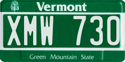 VT license plate XMW730