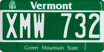 VT license plate XMW732