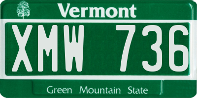 VT license plate XMW736
