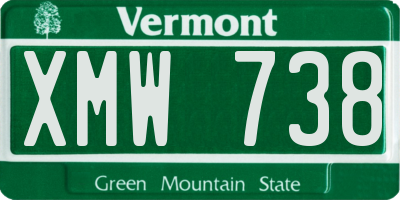 VT license plate XMW738