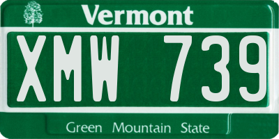VT license plate XMW739