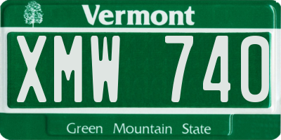 VT license plate XMW740