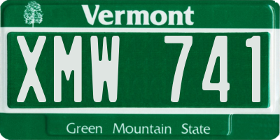 VT license plate XMW741