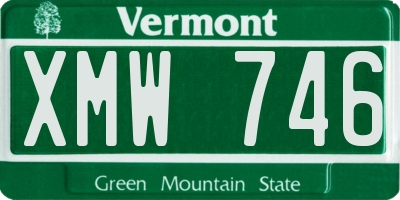 VT license plate XMW746