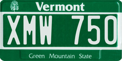 VT license plate XMW750