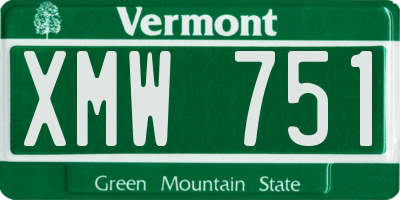 VT license plate XMW751