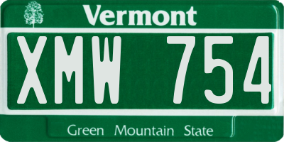 VT license plate XMW754