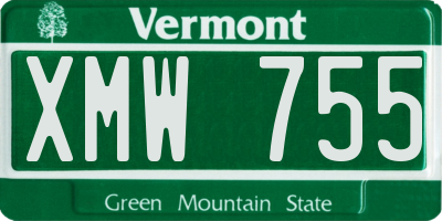 VT license plate XMW755