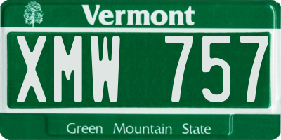 VT license plate XMW757