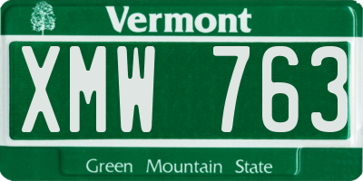 VT license plate XMW763