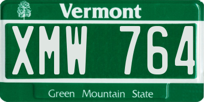 VT license plate XMW764