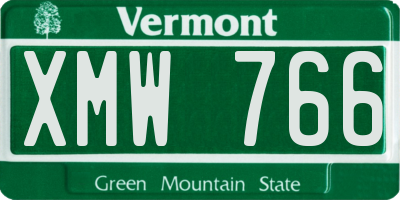 VT license plate XMW766