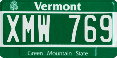 VT license plate XMW769
