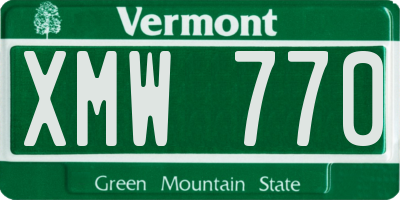 VT license plate XMW770