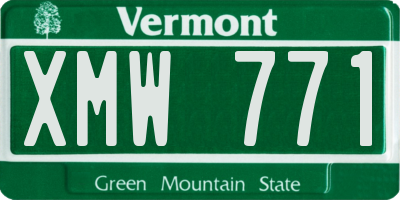 VT license plate XMW771