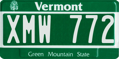 VT license plate XMW772