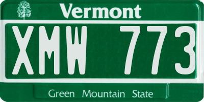 VT license plate XMW773