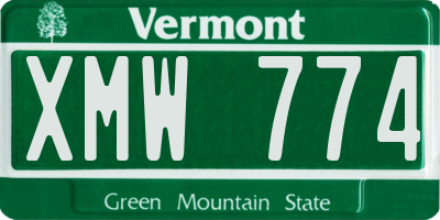 VT license plate XMW774