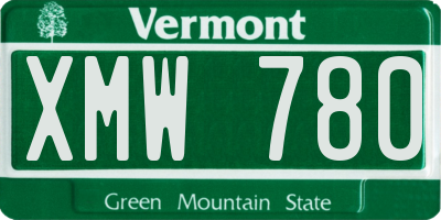 VT license plate XMW780