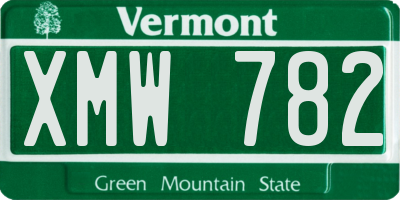 VT license plate XMW782